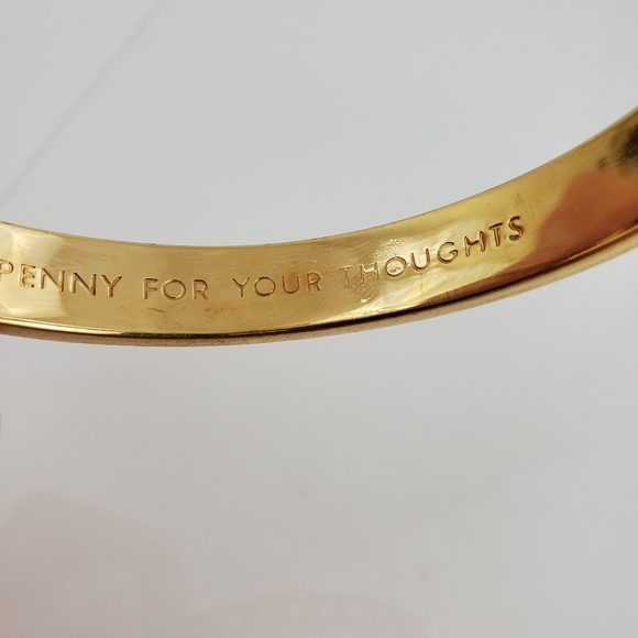 Kate Spade Idiom Red Enameled Gold Bangle Bracelet - Picture 5 of 6